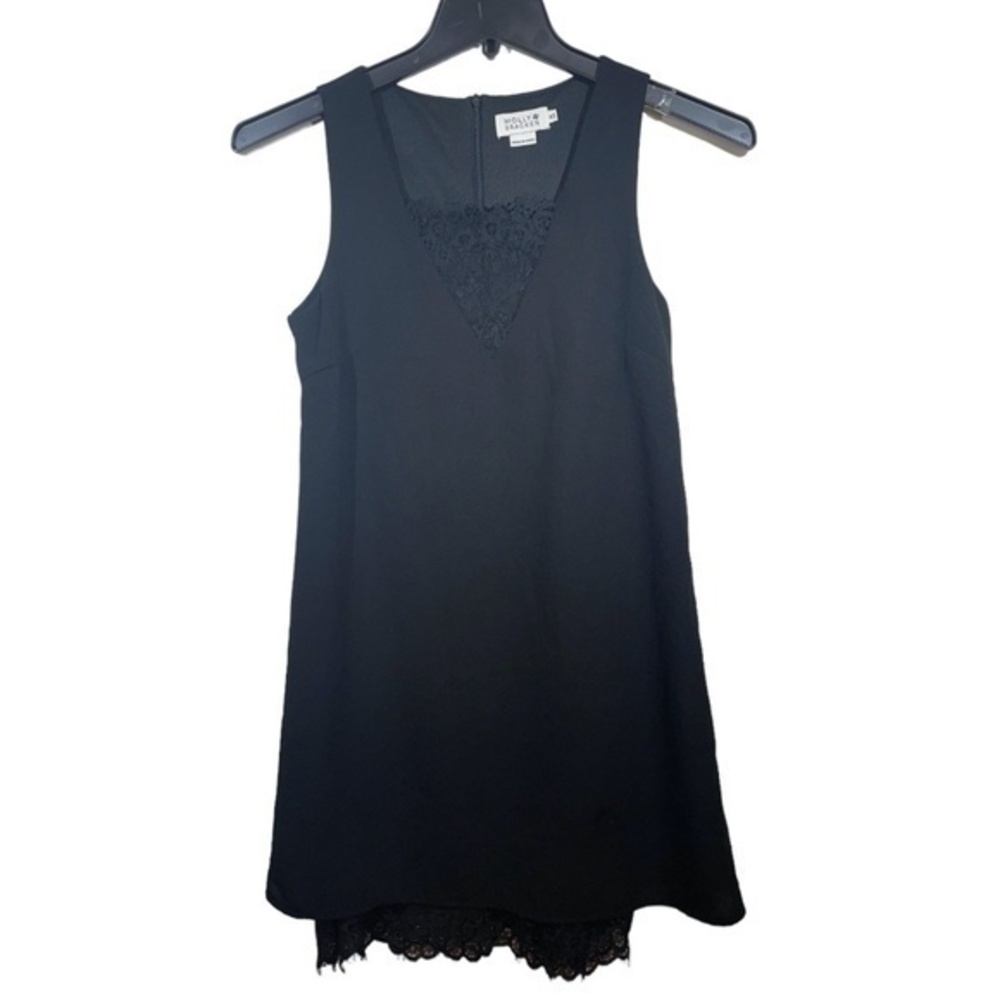 Molly Bracken Womens Little Black Dress Sleeveless Sheath Lace Size XS